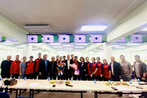 Bắn súng Việt Nam đang chuẩn bị để tập huấn Hàn Quốc sau đó đi Brazil dự giải vòng loại Olympic. Ảnh: MINH MINH