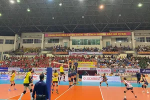 VTV Bình Điền Long An đã chiến thắng đội đương kim vô địch Hóa chất Đức Giang lào cai để giành quyền vào chung kết giải năm nay. Ảnh: MINH MINH