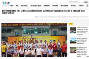 AVC đưa thông tin về chung kết cúp Hùng Vương 2024. Ảnh: AVC