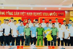 Đội nam Công an TPHCM có lực lượng cầu thủ mạnh ở giải hạng A toàn quốc năm nay. Ảnh: BCCATPHCM