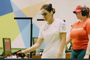 Xạ thủ Trịnh Thu Vinh sẽ tiếp tục thi đấu tại Azerbaijan trong tuần này. Ảnh: BSVN