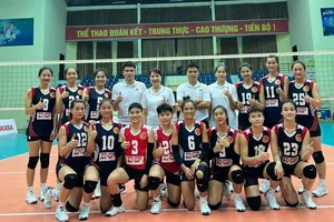 Bóng chuyền nữ Bắc Ninh đã giành được quyền dự vòng chung kết giải hạng A toàn quốc năm nay. Ảnh: BCBN