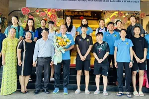 Cầu thủ VTV Bình Điền Long An đã có mặt tại Đắk Lắk và quyết tâm lọt vào chung kết năm nay. Ảnh: BĐLA