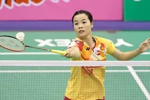 Thùy Linh đã giúp cầu lông Đồng Nai thắng TPHCM ở chung kết giải đồng đội quốc gia 2024. Ảnh: DŨNG PHƯƠNG