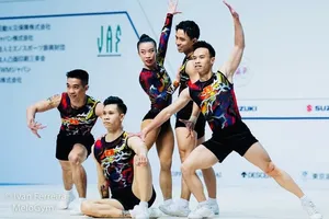 Đội thể dục aerobic Việt Nam có HCV tại Nhật Bản. Ảnh: IVAN.F.MELOGYM