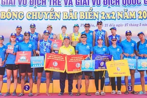 Đôi nam, nữ bóng chuyền bãi biển S.Khánh Hòa đã chiến thắng tại giải vô địch quốc gia năm nay. Ảnh: Vietcontent