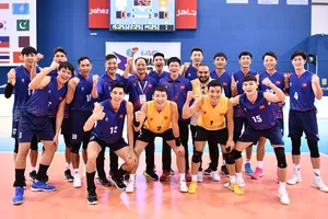 Đội tuyển bóng chuyền nam đang giữ được tinh thần thoải mái trước trận tứ kết với Pakistan. Ảnh: AVC