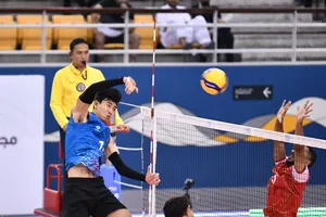 Nguyễn Ngọc Thuân đang là một trong những tay đập xuất sắc của bóng chuyền nam Việt Nam lúc này. Ảnh: AVC