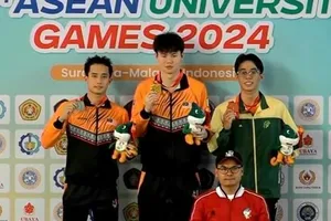 Việt Nam đã giành huy chương đầu tiên ở môn bơi tại Đại hội thể thao sinh viên Đông Nam Á 2024. Ảnh: BTC