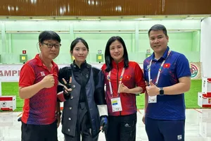 Xạ thủ Lê Thị Mộng Tuyền đã giành suất Olympic 2024 cho thể thao TPHCM. Ảnh: MINH MINH