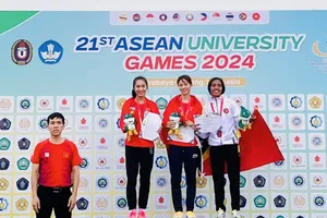 VĐV điền kinh đang mang lại những tấm HCV quý giá cho thể thao sinh viên Việt Nam tại AUG 2024. Ảnh: AUG2024