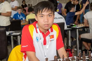 Quốc Hy của cờ vua TPHCM có HCV nội dung cờ tiêu chuẩn nam nhóm tuổi U20 lần này. Ảnh: CHESSVN