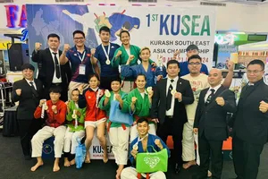 Kurash Việt Nam thi đấu đạt kết quả tích cực ở giải vô địch Đông Nam Á lần thứ nhất. Ảnh: TUẤN HỌC