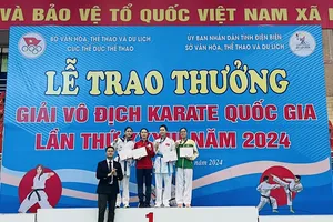 Các VĐV đã thi đấu và giành kết quả cao giải vô địch quốc gia 2024. Ảnh: ĐINH HƯƠNG