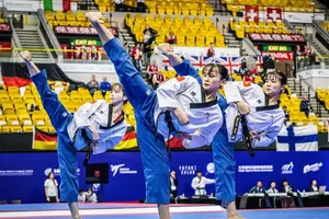 Võ sỹ nữ của taekwondo Việt Nam có HCV nội dung đồng đội nhóm tuổi U50. Ảnh: WTF