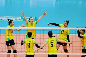 Đội nữ Geleximco Thái Bình thận trọng để hướng đến mục tiêu trụ hạng tại giải đấu năm nay. Ảnh: DŨNG PHƯƠNG