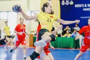 Bóng ném nữ Việt Nam vào chung kết giải vô địch Đông Nam Á 2025 để gặp chủ nhà Thái Lan tranh HCV. Ảnh: PICHOOF