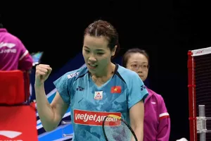 Nguyễn Thùy Linh đã chơi thành công tại vòng 2 để chiến thắng đi tiếp vòng 3 đơn nữ. Ảnh: DŨNG PHƯƠNG