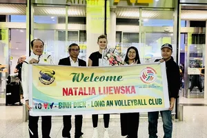 Natalia Lijewska đã gia nhập đội VTV Bình Điền Long An ngày 1-3 để tham dự các giải đấu cũng như sẽ tranh tài ở Cúp các câu lạc bộ nữ châu Á 2025. Ảnh: MINH MINH