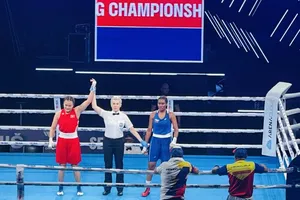 Tuyển thủ Ngọc Mai đã có chiến thắng để vào tứ kết giải vô địch thế giới 2025. Ảnh: ĐÀM CÔNG