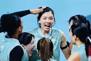 Phụ công Bích Thủy sẽ về nước vào tuần sau để tiếp tục dự giai đoạn thứ nhất giải bóng chuyền vô địch quốc gia 2025. Ảnh: KOREAVOLLEYBALL