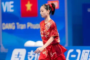 Đặng Trần Phương Nhi sẽ tham gia thi đấu giải wushu vô địch quốc gia 2025 tới đây. Ảnh: WUSHUVN