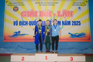 VĐV lặn của TPHCM đang thi đấu xuất sắc để có vị trí dẫn đầu tổng sắp huy chương tại giải. Ảnh: VASA