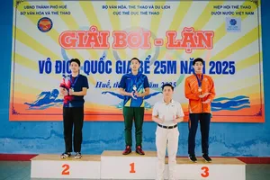 Nguyễn Thành Lộc tiếp tục là kình ngư có nhiều kết quả tốt cho đội lặn TPHCM tại giải năm nay. Ảnh: VASA