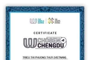 Chứng nhận dành cho VĐV Triệu Thị Phương Thủy. Ảnh: WORLDGAMES