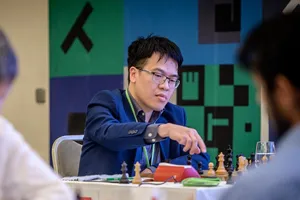 Lê Quang Liêm đã tụt xuống hạng 22 thế giới do mất elo sau giải tại CH Séc vừa qua. Ảnh: PRAGUECHESS