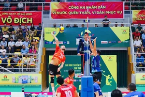 Đội nam Công an TPHCM đang được xem là ứng viên vô địch Cúp Hùng Vương 2025. Ảnh: DŨNG PHƯƠNG