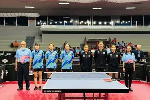 Đội bóng bàn nữ trẻ Việt Nam thua đội Singapore tại nội dung đồng đội U19. Ảnh: SINGAPORETABLETENNIS