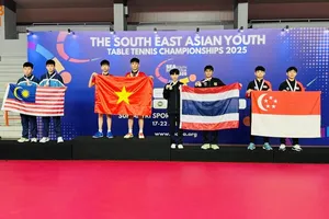 Đội bóng bàn trẻ Việt Nam đã giành HCV U15 đôi nam tại giải lần này. Ảnh: VTTF