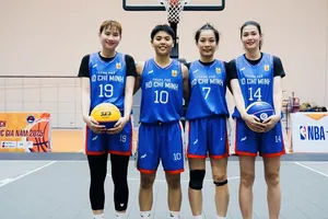 Đội bóng rổ nữ TPHCM 1 đã vô địch giải 3x3 quốc gia 2025. Ảnh: VBF