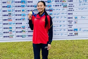 Hoàng Thanh Giang sẽ dự tranh nội dung nhảy xa nữ tại giải ở Hongkong (Trung Quốc). Ảnh: MINH MINH