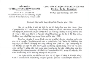 Thông báo về án phạt được đưa ra. Ảnh: VMMAF