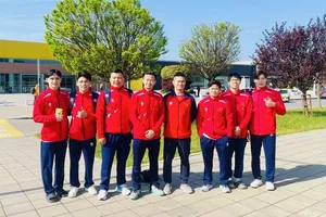 Đội TDDC Việt Nam có mặt thi đấu tại Bulgaria. Ảnh: MINH SANG