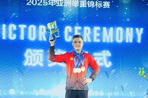 Tuyển thủ Lại Gia Thành không có cơ hội thi đấu SEA Games 33-2025 do hạng 55kg đã bị loại khỏi chương trình. Ảnh: MINH MINH