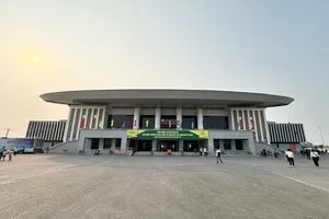 Nhà thi đấu Đông Anh (Hà Nội) là nơi sẽ tổ chức giải AVC Women's Volleyball Nations Cup 2025. Ảnh: DŨNG PHƯƠNG