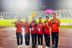 VĐV điền kinh Việt Nam tự tin để tìm cơ hội tiếp tục giành huy chương nội dung tiếp sức 4x400m nữ. Ảnh: MINH MINH