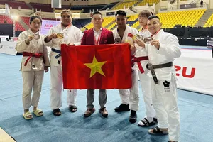 Tuyển jujitsu Việt Nam đã có các kết quả huy chương quan trọng ngày đầu tiên tại giải vô địch châu Á 2025. Ảnh: TRẦN VĂN