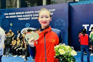 Hoàng Thị Mỹ Tâm giành HCV tại giải vô địch châu Á 2025. Ảnh: M.TÂM