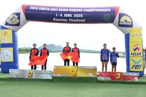 Đội rowing Việt Nam có vị trí số 1 giải vô địch Đông Nam Á 2025. Ảnh: RCAT