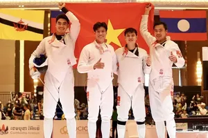 Đấu kiếm Việt Nam vẫn tập trung lực lượng tốt nhất để tranh kết quả cao đối với kiếm ba cạnh nam. Ảnh: DŨNG PHƯƠNG