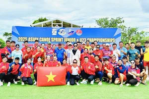 Đội canoeing Việt Nam đã giành được 10 HCV trong các nội dung ở giải vô địch Đông Nam Á 2025. Ảnh: DƯƠNG HỒNG