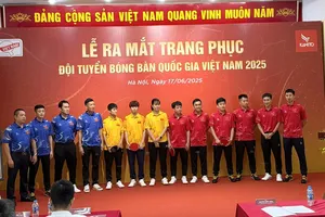 Đội tuyển bóng bàn Việt Nam đã có trang phục thi đấu tại SEA Games 33-2025. Ảnh: MINH MINH