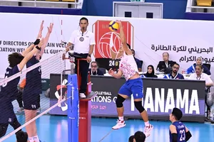 Tay đập Quốc Duy vẫn ghi điểm hiệu quả cho đội tuyển bóng chuyền nam Việt Nam. Ảnh: AVC