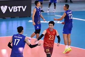 Đội tuyển bóng chuyền nam Việt Nam thua trận nên có hạng 8 chung cuộc. Ảnh: AVC