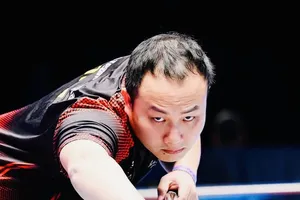 Cơ thủ Nguyễn Anh Tuấn đã có trận thắng hấp dẫn trong cuộc đấu đầu tiên. Ảnh: BILLIARDSPROMOTION VIETNAM