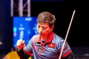 Dương Quốc Hoàng có chiến thắng để đi tiếp tại giải pool 9 bi thế giới 2025. Ảnh: MATCHROOM